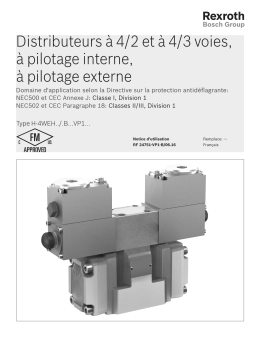 Bosch Rexroth RF24751-VP1-B Distributeurs à 4/2 et à 4/3 voies Manuel utilisateur