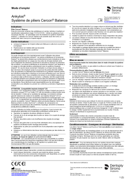 Dentsply Sirona Ankylos Cercon Balance Abutment System ǀ FR ǀ 2018-04 Mode d'emploi