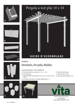 Vita 10x10 Deluxe Pergola with Tall Base Moldings and Canvas Weave Mode d'emploi