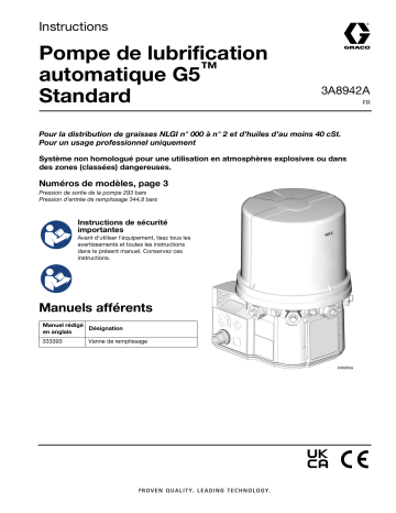 Graco 3A8942A, pompe de lubrification automatique G5 Standard Manuel du propriétaire | Fixfr