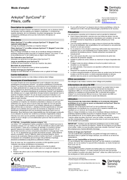 Dentsply Sirona Ankylos SynCone 5° Abutments Caps Accessories ǀ FR ǀ 2021-01 Mode d'emploi