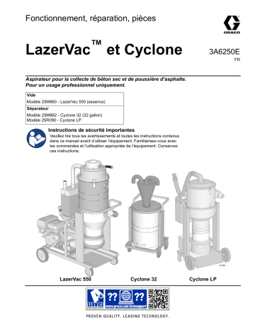 Graco 3A6250E, LazerVac et Cyclone, Fonctionnement, pièces, français  Manuel du propriétaire | Fixfr