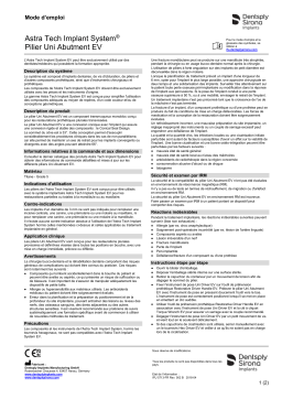 Dentsply Sirona ATIS EV Uni Abutment ǀ FR ǀ 2018-04 Mode d'emploi