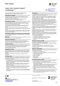 Dentsply Sirona ATIS CastDesign ǀ FR ǀ 2018-04 Mode d'emploi