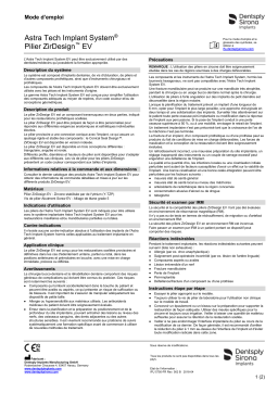 Dentsply Sirona ATIS EV ZirDesign ǀ FR ǀ 2018-04 Mode d'emploi