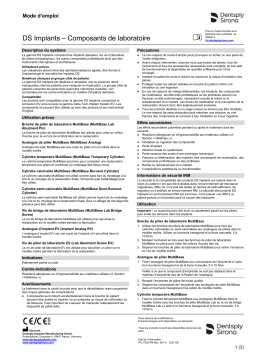 Dentsply Sirona DS Implants Laboratory Components ǀ FR ǀ 2021-06 Mode d'emploi