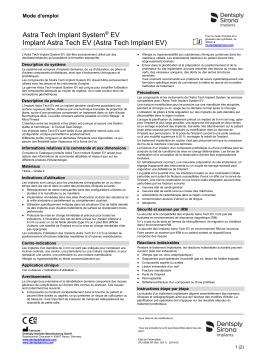 Dentsply Sirona ATIS EV Astra Tech Implant EV ǀ FR ǀ 2019-05 Mode d'emploi