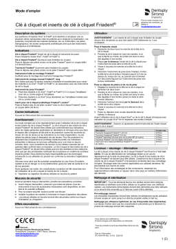 Dentsply Sirona Friadent Ratchet and Ratchet Inserts ǀ FR ǀ 2020-08 Mode d'emploi