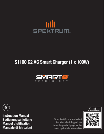 Spektrum SPMXC2080 S1100 G2 1x100W AC Smart Charger Manuel du propriétaire | Fixfr