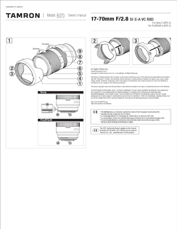 Tamron B070 17-70mm F/2.8 Di III-A VC RXD Manuel utilisateur | Fixfr