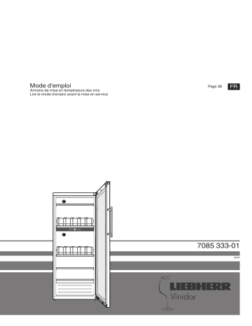 Liebherr WTpes 5972 Vinidor Armoire de mise en température des vins Mode d'emploi | Fixfr