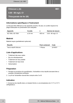 Lovibond Single Method M91 - Chloride L (A) Manuel utilisateur