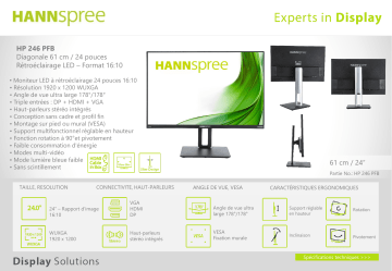 Hannspree HP246PFB Desktop Monitor Fiche technique | Fixfr