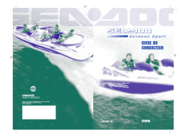 Sea-doo Utopia Series 2001 Manuel du propriétaire