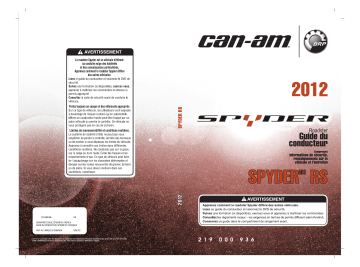 Can-Am Spyder RS 2012 Manuel du propriétaire | Fixfr