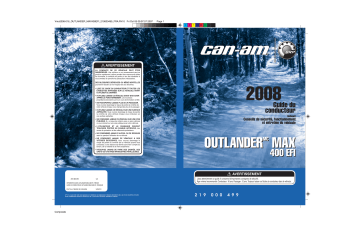 Can-Am Outlander 400 Max EFI 2008 Manuel du propriétaire | Fixfr