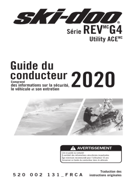 Ski-Doo REV G4 Utility ACE Series 2020 Manuel du propriétaire