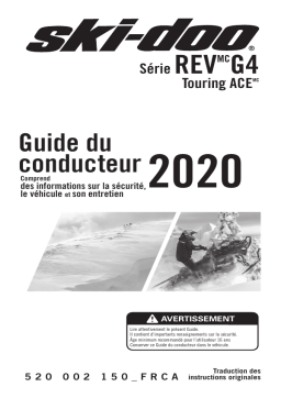 Ski-Doo REV G4 Touring ACE Series 2020 Manuel du propriétaire