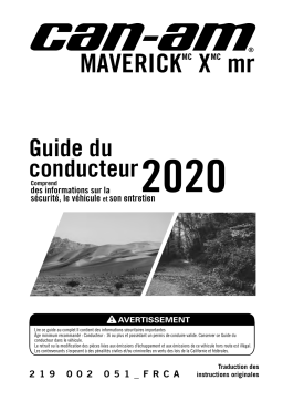 Can-Am Maverick X mr Series 2020 Manuel du propriétaire