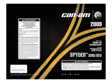 Can-Am Spyder 2009 Manuel du propriétaire | Fixfr