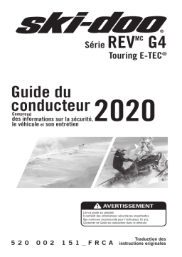 Ski-Doo REV G4 Touring E-TEC Series 2020 Manuel du propriétaire