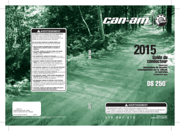 Can-Am DS 250 2015 Manuel du propriétaire | Fixfr