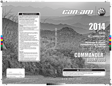 Can-Am Commander 800R/1000 ROD 2014 Manuel du propriétaire | Fixfr