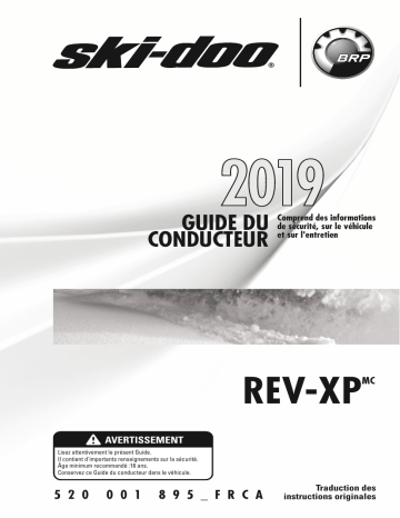 Ski-Doo REV-XP Series 2019 Manuel du propriétaire | Fixfr