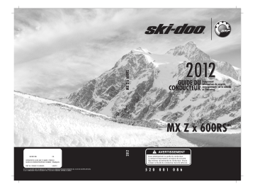 Ski-Doo MX Zx 600 RS 2012 Manuel du propriétaire | Fixfr