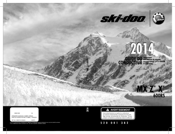 Ski-Doo MX Z X 600 RS 2014 Manuel du propriétaire | Fixfr