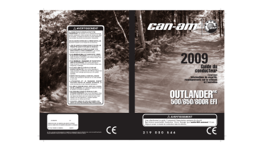 Can-Am Outlander 500/650/800R EFI 2009 Manuel du propriétaire | Fixfr