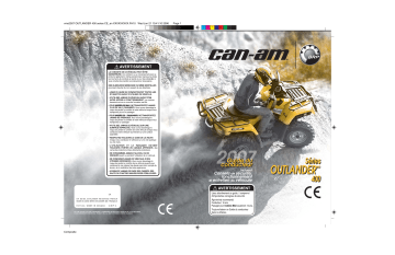 Can-Am Outlander 400 / 400 Max 2007 Manuel du propriétaire | Fixfr