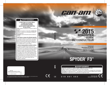 Can-Am Spyder F3 S 2015 Manuel du propriétaire | Fixfr