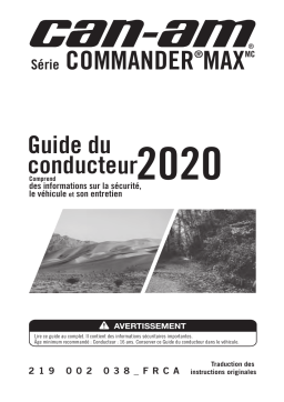 Can-Am Commander MAX Series 2020 Manuel du propriétaire