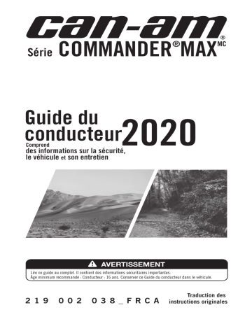 Can-Am Commander MAX Series 2020 Manuel du propriétaire | Fixfr