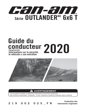 Can-Am Outlander 6x6 T Series_650/1000 2020 Manuel du propriétaire | Fixfr