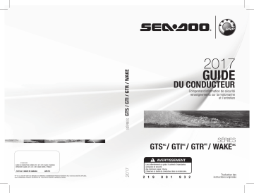 Sea-doo GTS, GTI, GTR, WAKE Series 2017 Manuel du propriétaire | Fixfr