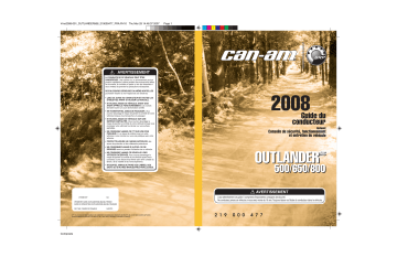 Can-Am Outlander 500/650/800 2008 Manuel du propriétaire | Fixfr