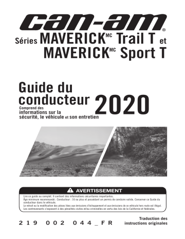 Can-Am Maverick Trail Sport T Series 2020 Manuel du propriétaire | Fixfr