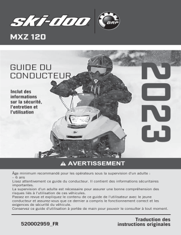 Ski-Doo MXZ 120 2023 Manuel du propriétaire | Fixfr