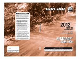 Can-Am Renegade 800R/1000 Xxc 2012 Manuel du propriétaire