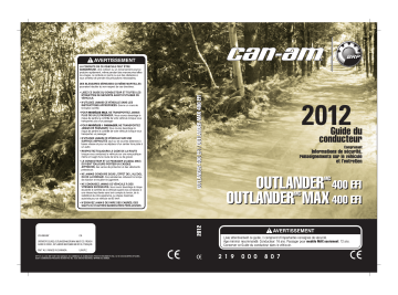 Can-Am Outlander 400 EFI CE 2012 Manuel du propriétaire | Fixfr