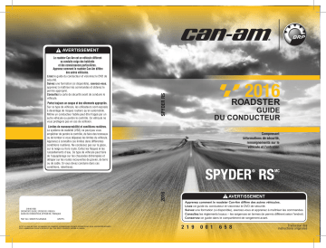 Can-Am Spyder RS 2016 Manuel du propriétaire | Fixfr
