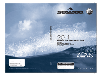 Sea-doo RXT, GTX, Wake PRO Series 2011 Manuel du propriétaire | Fixfr