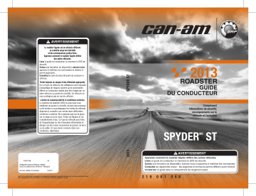 Can-Am Spyder ST 2013 Manuel du propriétaire | Fixfr