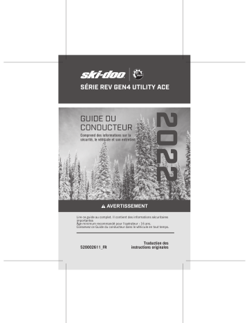 Ski-Doo REV GEN4 Utility ACE Series 2022 Manuel du propriétaire | Fixfr