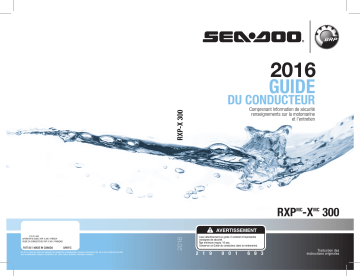 Sea-doo RXP-X 300 2016 Manuel du propriétaire | Fixfr