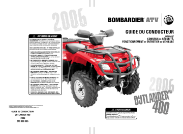 Can-Am Outlander 400/400 XT 2006 Manuel du propriétaire | Fixfr