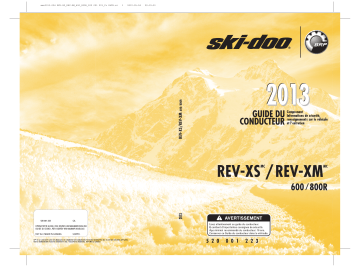 Ski-Doo Rev-XS/XM Series 2013 Manuel du propriétaire | Fixfr