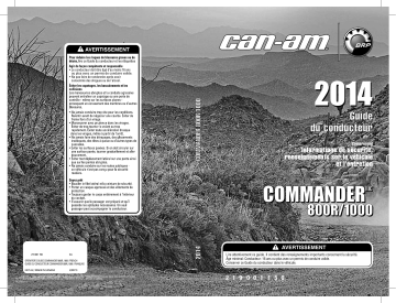 Can-Am Commander 800R/1000 2014 Manuel du propriétaire | Fixfr